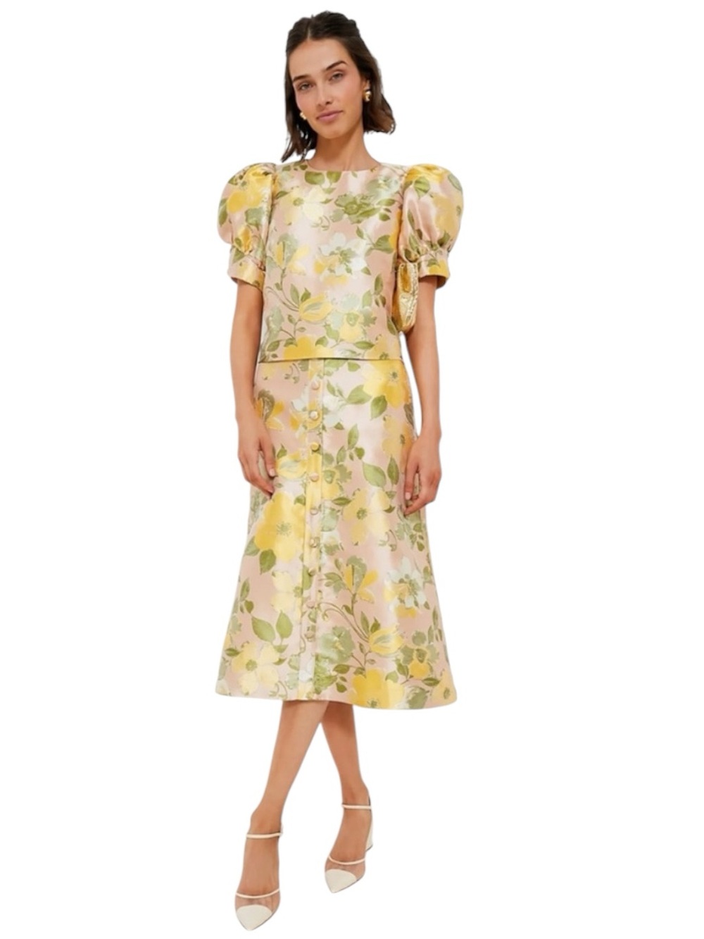 NEW TUCKERNUCK SET- Thea blouse/Adalyn skirt. Daylily Jacquard. S. NWT